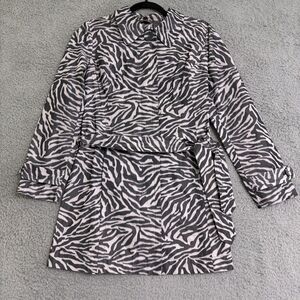 Additions by Chico's Womens Small (0) Zebra Print belted jacket Animal Print